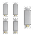 ELEGRP Matte Gray 3 Way Decorator Light Switch, 15A 120-277V, Paddle Rocker Switch Replacement, On/Off Wall Switch, Self-Grounding, Residential Grade, UL/CUL, 5 Pack