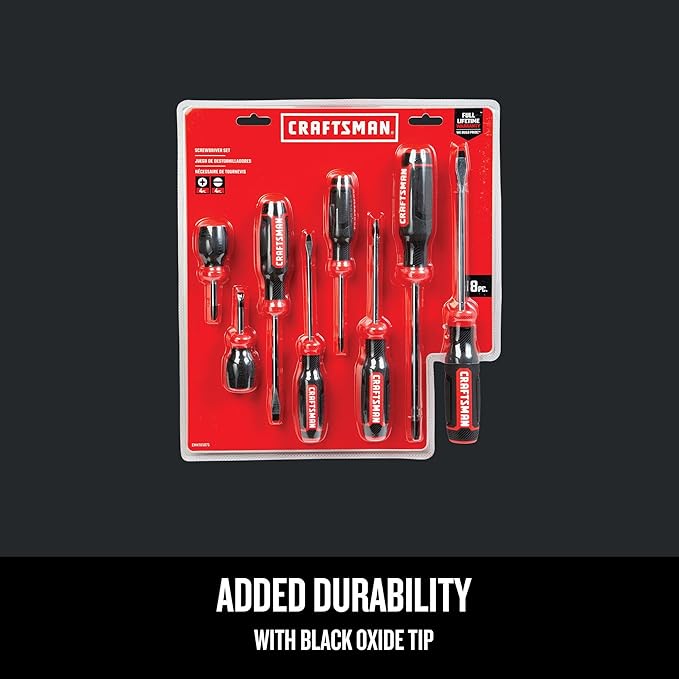 CRAFTSMAN Screwdriver Set,Bi-Material,8 Piece Set (CMHT65075N),(Pack of 4)