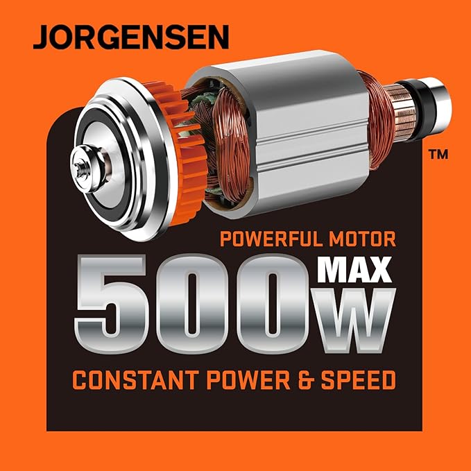 JORGENSEN Oscillating Tool 5°Oscillation Angle, 4 Amp Oscillating Multi Tools Saw, 7 Variable Speed with 16-piece Electric Multitool Blades & Carrying Bag - 70800