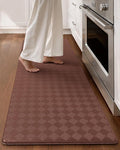 Color&Geometry Anti Fatigue Cushioned Kitchen Floor Mats,17"X47",Runner Rug Non Slip Waterproof,Memory Foam Padded Standing Mat for Front Sink,Brown