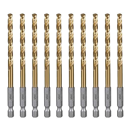 SALI Cobalt Drill Bit Set,10 Pack 7/32 Inch High Speed Steel Hex Shank Jobber Drill Bits, for Hardwood, Aluminum,Metal,Copper,Alloyed Steel