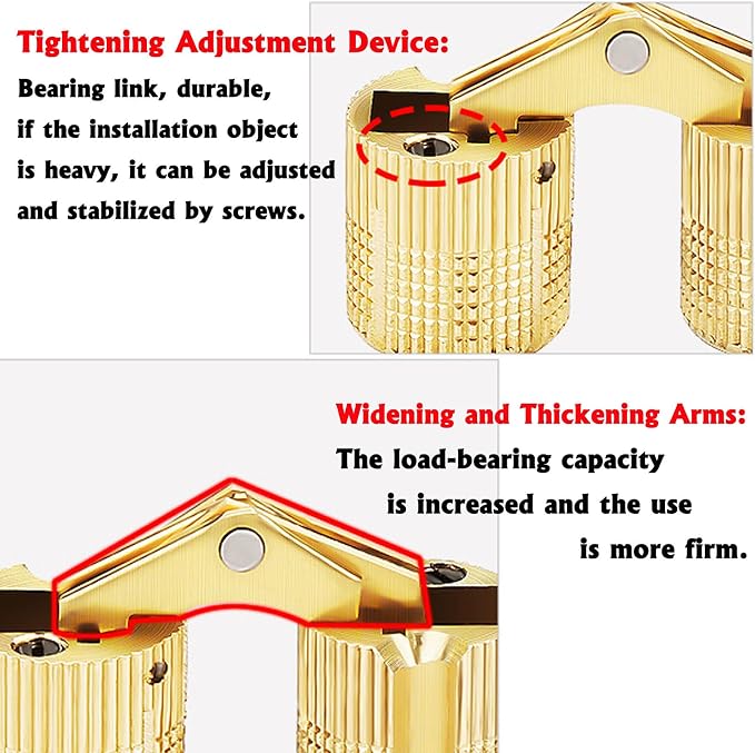 Brass 8mm Hidden Barrel Hinges with Drill Bit and Depth Stop Collar, 180 Degree Concealed Hinges for Wooden Box, Jewelry Box, DIY Crafts, 8 Piece