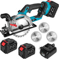 6" Cordless Circular Saw, Sierra Circular Inalambrica with 2 x 6.0Ah Battery, 7000RPM Brushless Handheld Circle Saw with 3 Blade, Max Cutting Depth 2-1/6"(90°), 1-1/4"(45°) for Wood Metal PVC