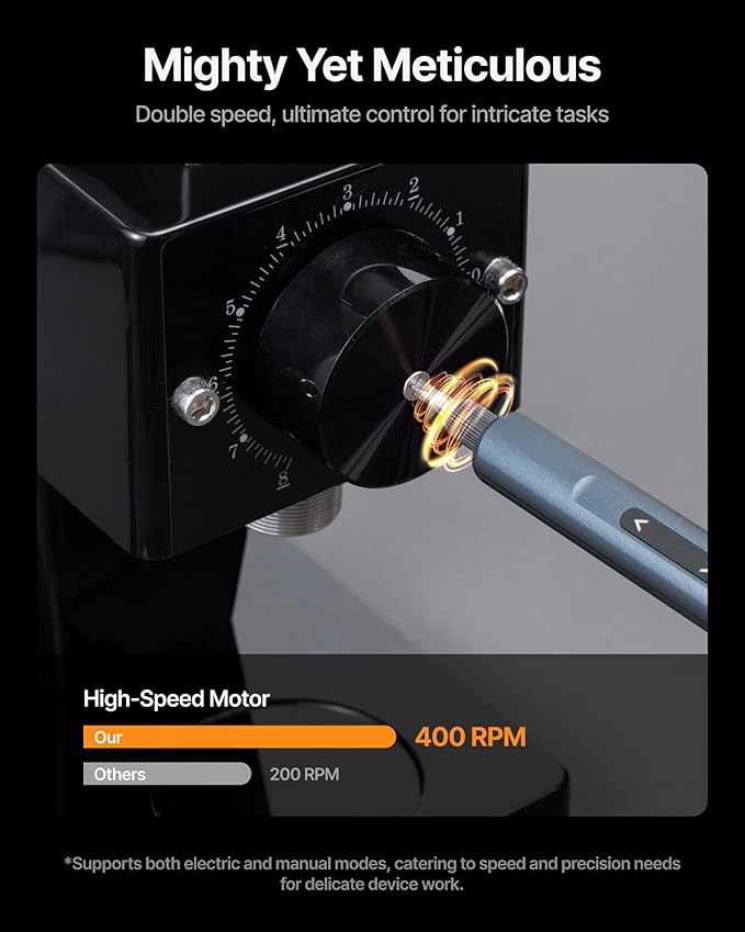xTool Selected Mini Electric Screwdriver, 52-in-1 Precision Screwdriver Set Electric 400RPM 5 Torque Settings, 48 Drill Bits, Pry Bar, Led, Tweezers, Electric Precision Screwdriver Kit for Pc Building