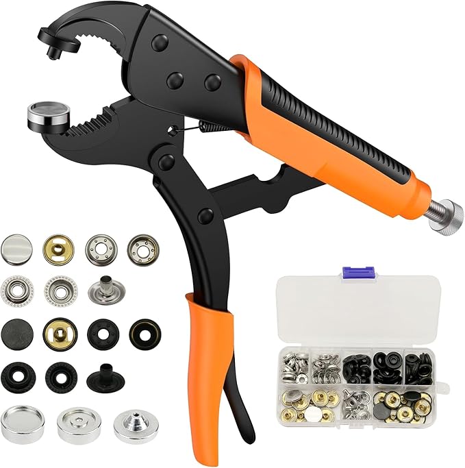 Mostantu Snap Fastener Tool Adjustable Snap Setter Tool with Snaps for Boat Cover