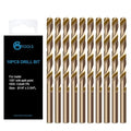 GMTOOLS 1/4 inch Cobalt Drill Bits, M35 HSS, 135 Degree Tip, Jobber Length Twist Drill Bit Set for Hard Metal, Stainless Steel, Cast Iron, Wood and Plastic, with Storage Case, Pack of 10
