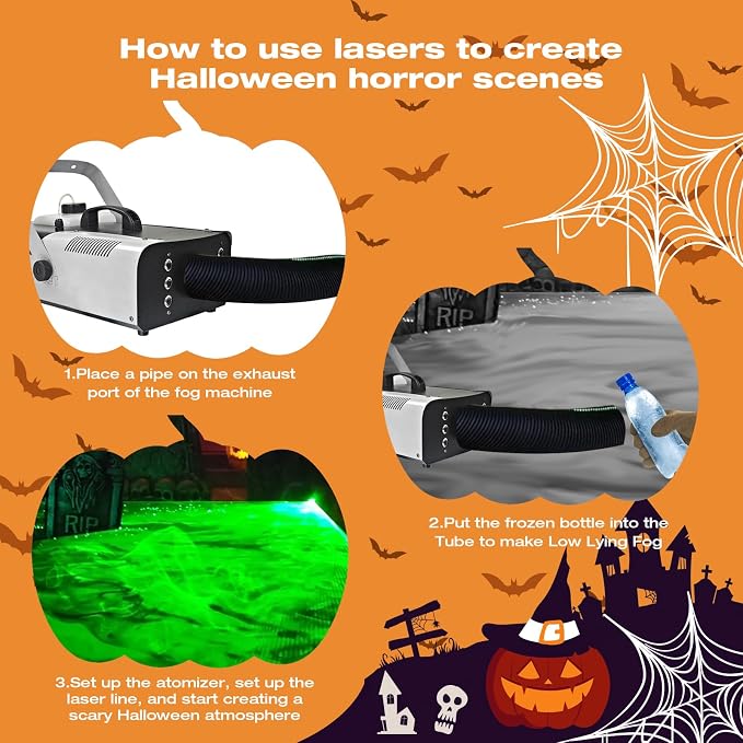 RAIN SPIRIT 532nm Green Line Laser Module, Class 2, 360° Rotation & Waterproof, for Woodworking, Factories, Halloween Scary Haunted Houses，Laser Swamp Laser Pond Garden Yard Decoration