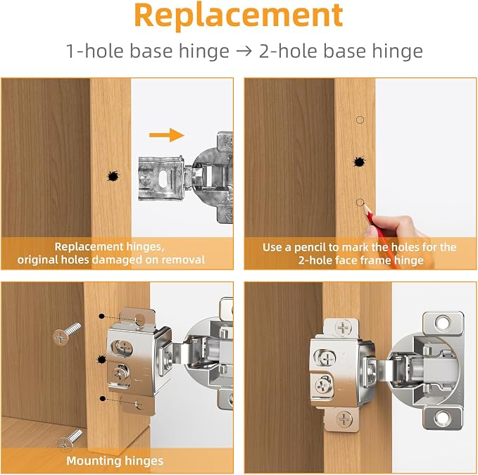 Chibery 10 Pack 1-1/4" Overlay 3D Soft Close Concealed Hinge, Face Frame Door, Small Angle Slow Close, Self Closing Hidden Satin Nickel, 105° Concealed Stainless Steel Hinges for Kitchen Cabinet Door