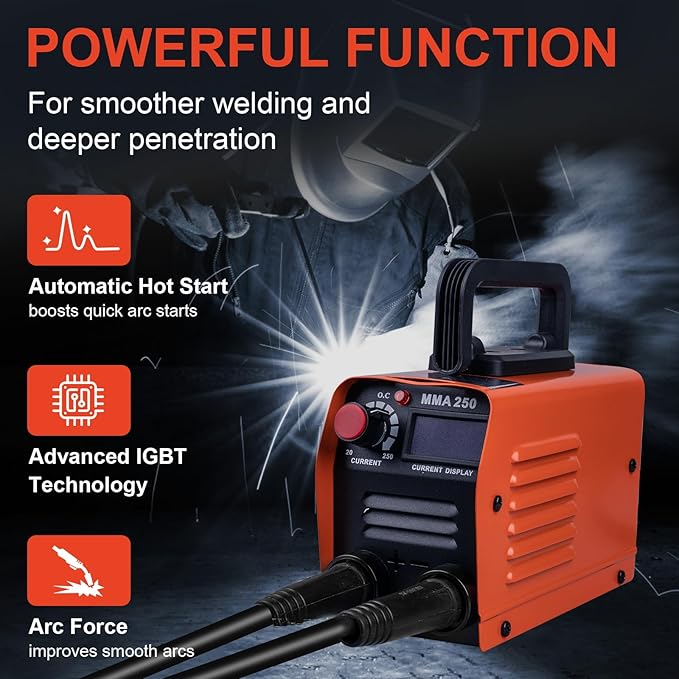 Siasky Mini Welding Machine, Upgraded Welder Machine 110V, Portable Stick Welder MMA-250A, IGBT Inverter Welder with Hot Start, Arc Force, Anti-Stick (20 welding rods)