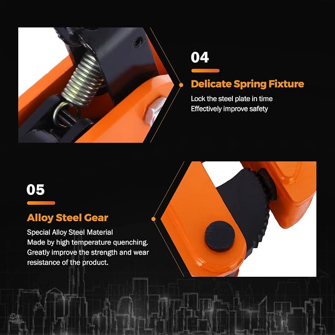 BEAMNOVA 2 Tons Vertical Plate Lifting Clamp, Non-Rotating Ring