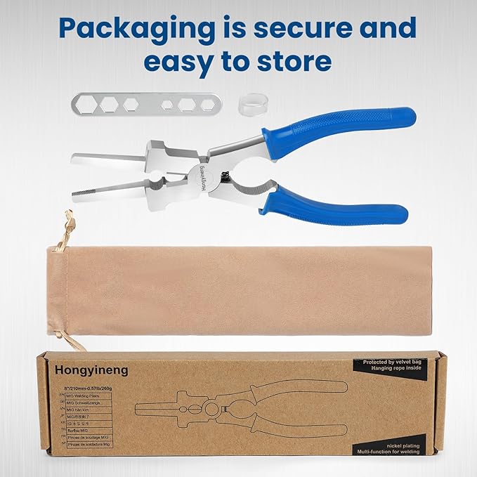 Hongyineng 8" MIG Welding Pliers - Multi-Functional, Anti-Rust, High-Carbon Steel with Comfort Grip for Professional & DIY Use