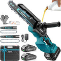 Mini Chainsaw Cordless, 8 Inch & 6 Inch Electric Chainsaw Battery Powered, 1000W Brushless Handheld Power Chain Saw with 2 Batteries, Small Tree Saw for Branch Trimming Wood Cutting