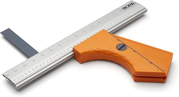 Bora 530416 QuickCut Circular Saw Guide with Rail & Angle Assist – All-in-One Woodworking Tool, 16" Durable Aluminum, (35.5cm) Guide Rail