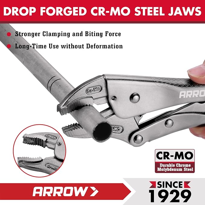 ARROW 2PCS Curved Jaw Locking Pliers Set 7" & 10"
