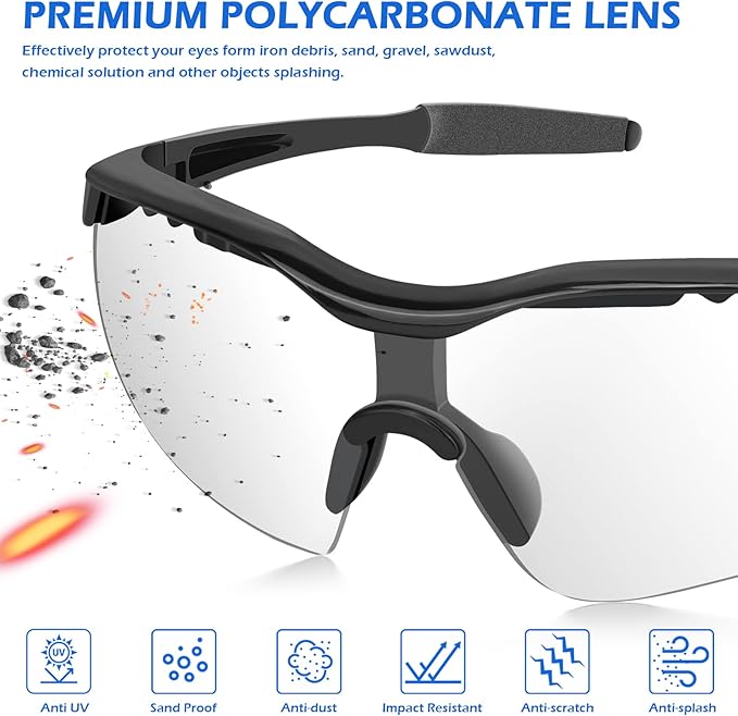 OXG 12 Pack Safety Glasses, ANSI Z87.1 Impact Resistant Anti-Scratch Safety Goggles for Men Women Youth