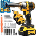 Cordless Impact Wrench: Brushless 1/2-inch, Power Impact Gun Kit, 2 x 4.0Ah Batteries, Fast Charger, 5 Sockets, Variable Speed Electric Impact Driver for Car/Home/Construction