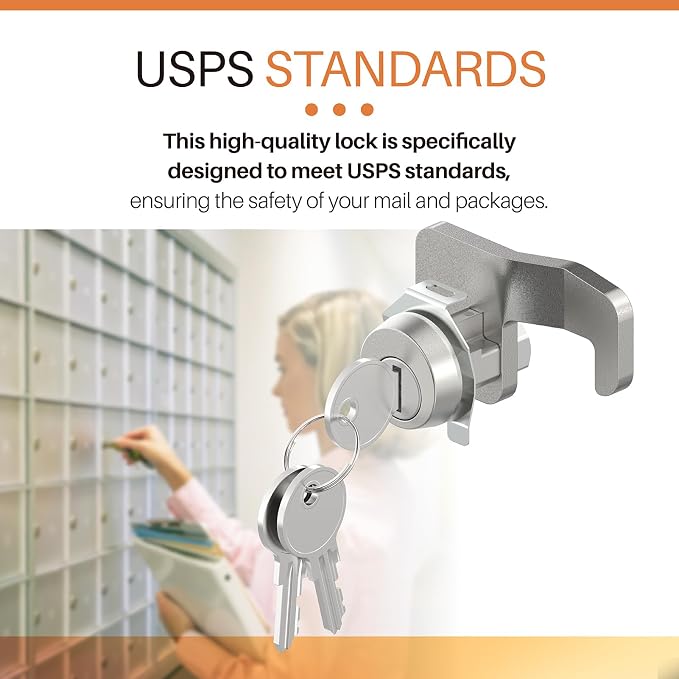 1570 Mailbox Lock for Florence F Series & 4C CBU Units, 3 Keys and a Latch | High-Security Cam Lock, Replaces L-1172C C9100, Includes 3 Keys and Mounting Latch - 10 Pack