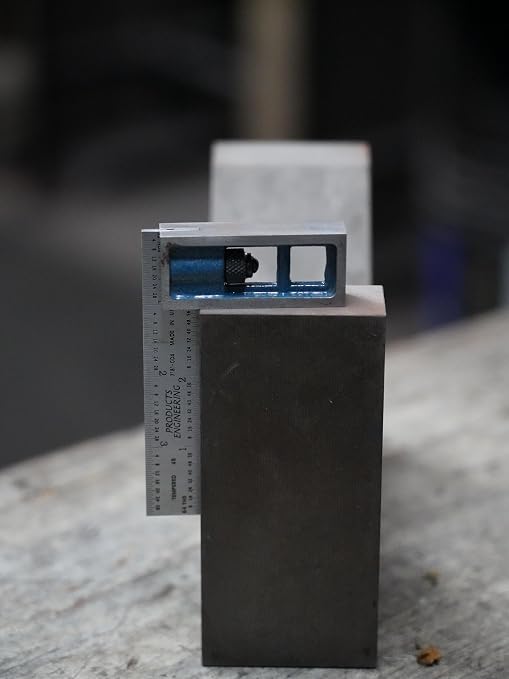 PEC Precision Double Square - 4 Inch Adjustable Machinist Square,Hardened Tempered Steel Blade, Satin Chrome Finish, Graduations 1/32,1/64",1/8",1/16", Made in USA
