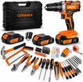 21V Cordless Drill Set with Toolbox | All-in-One Drill Tool Kit | 25+1 Torque, 2-Speed, 3/8" Keyless Chuck | 2 Batteries | Home Repair & DIY Kit