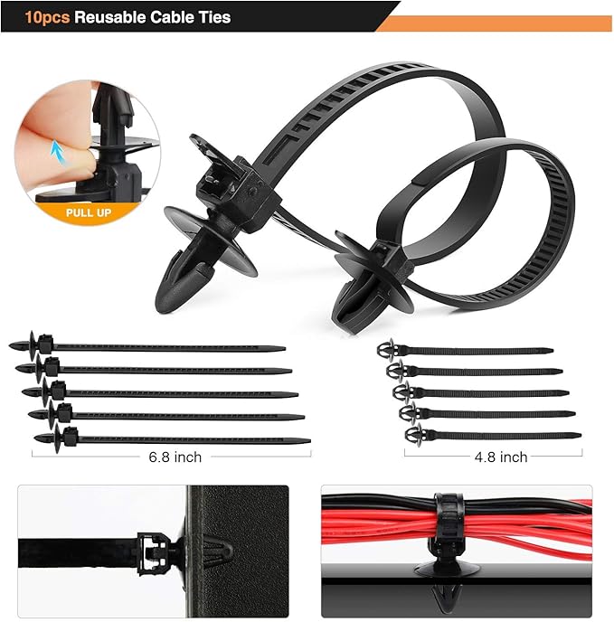 GOOACC 635Pcs Car Push Retainer Clips & Auto Fasteners Assortment -16 Most Popular Sizes Nylon Bumper Fender Rivets with 10 Cable Ties and Fasteners Remover for Toyota GM Ford Honda Acura Chrysler