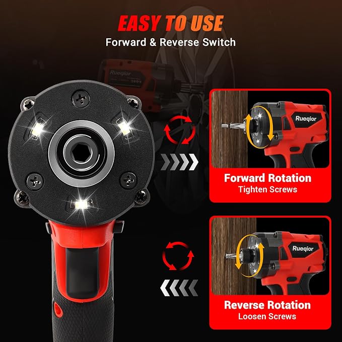 Cordless Impact Driver 1/4 Inch Compatible with Milwaukee 18V Battery, 2800 In-lbs(300N.m) Brushless Impact Driver, 3-Speed Lightweight Power Impact Drivers With LED Light