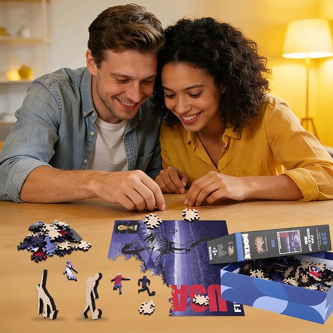 FIFA 2026 Trophy Series - Wooden Puzzle for Adult, 5MM Thick, Creative Collectible Gift for Fans, Officially Licensed Product (WA USA-200, 200Pcs)