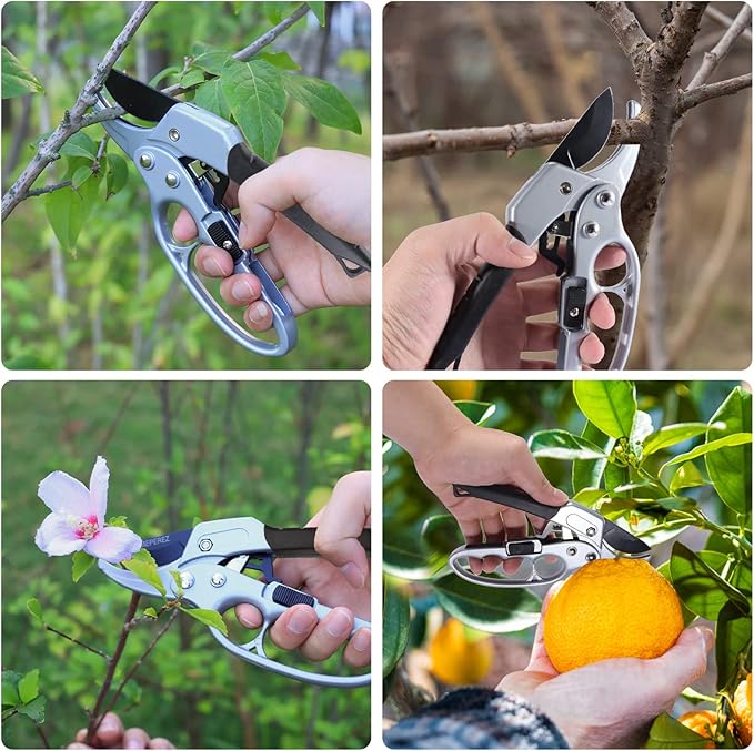 Premium German-Made Pruning Shears – Ergonomic, Heavy-Duty Hand Pruners Designed for Precision Cutting of Plants; Ideal for Gardeners and Individuals with Arthritis or Reduced Hand Strength