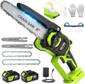 TNELTUEB Mini Chainsaw, 6" & 8" Cordless Electric Chainsaw, 4.0Ah Batteries | 2 Battery Powered Chainsaw, 1000W Brushless Handheld Chainsaw For Tree Trimming, Auto Oiler, Small Chain Saw Gift For Men Dad