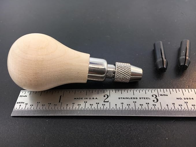 Wood Handle Pin Vise Tool with 2 Chucks
