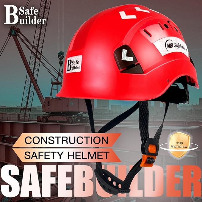 Construction Safety Helmet ABS Hard Hat Adjustable Ventilation System Hardhats Industrial Work Head Protection for Men Certified ANSI/ISEA Z89.1