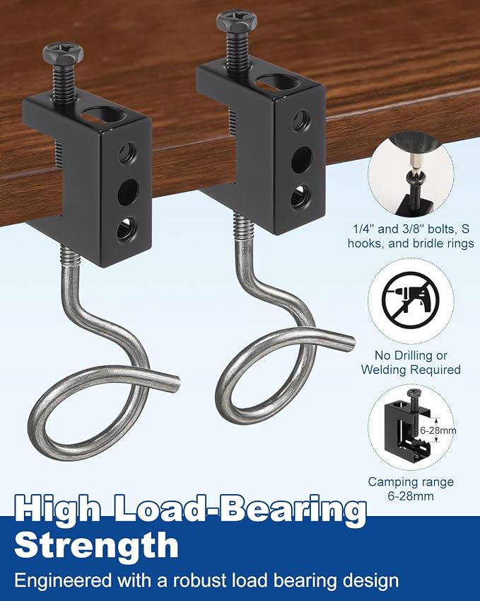 1/4"-20 Spring Steel Beam Clamps, 25 Pcs Beam Clamps