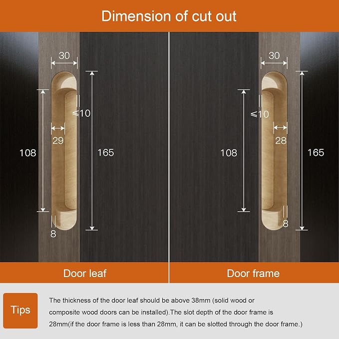 YAGU 3 Way Adjustable Invisible Door Hinge Concealed Hidden 180 Degree Swing Hinge Zinc Alloy Butt Hinge 6.5 * 3.2 * 1.1 Inch, Matte Gold(1 Piece)