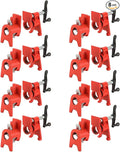 1/2" Wood Gluing Pipe Clamp Set with Unique Foot Design Red Heavy Duty Bar Clamps Cast Iron Quick Release Pipe Clamp Tools for Woodworking (8pc, 1/2" with foot)