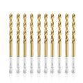 amoolo 1/4 Impact Drill Bit Sets, 10Pcs Titanium HSS Twist Hex Shank Drill Bit Set for Metal, Steel, Wood, Plastic, Quick Change Design