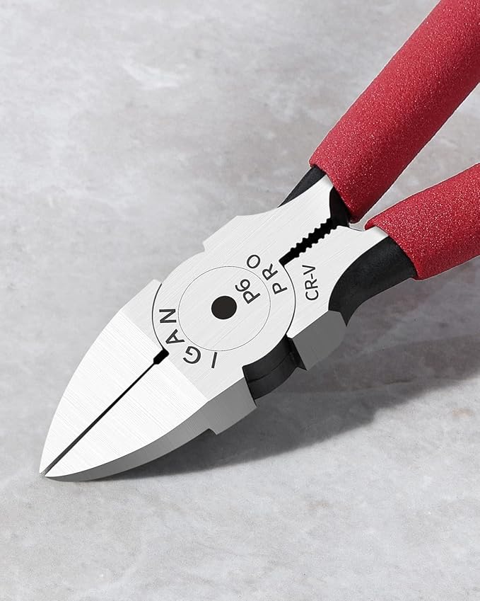 IGAN-P6 Wire Cutters (Pack of 2), 6-inch Ultra Sharp & Powerful Side-cutting Pliers with Longer Flush Cutting Edge, Ideal Wire Cutter for Crafts, Floral, Electrical & Any Clean Cut Needs