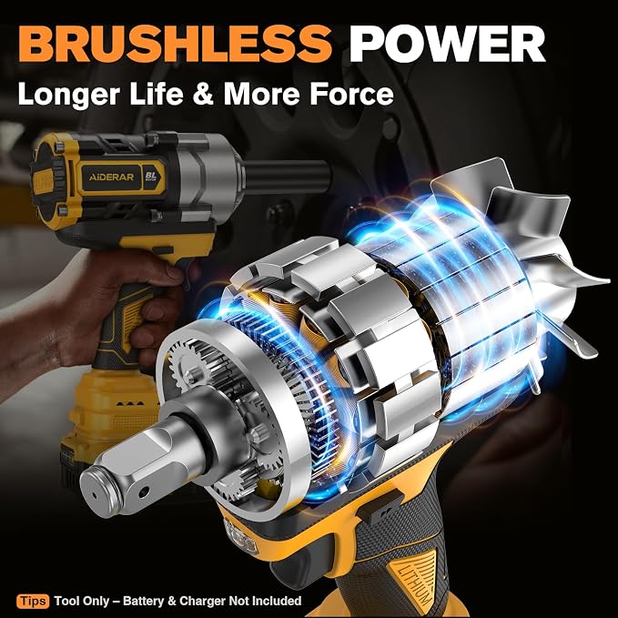 Impact Wrench for DeWalt Battery 1328Ft-Lbs (1800N.m) Impact Driver | 1/2" Impact Gun 3-Speed High Torque Power Tool for Tire Removal, Rusted Bolts, Heavy Equipment(No Battery)