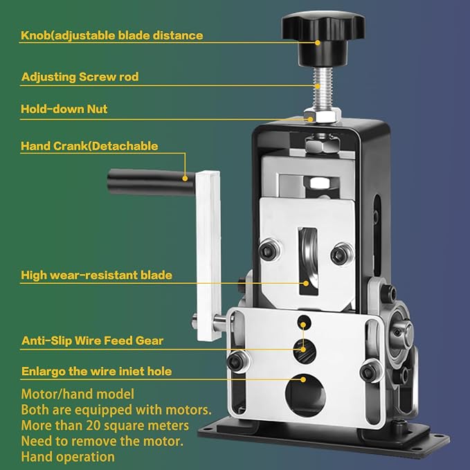 Manual Wire Stripping Machine Gauge Wire 0.06-1 inches,Scrapping Copper Wire Peeler Machine,Drill Powered Hand Crank Wire Stripper Tool for Scrap Copper Recycling