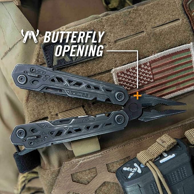 Gerber Truss 17-in-1 EDC Multitool Pliers, Pocket Knife, Molle Sheath,Black