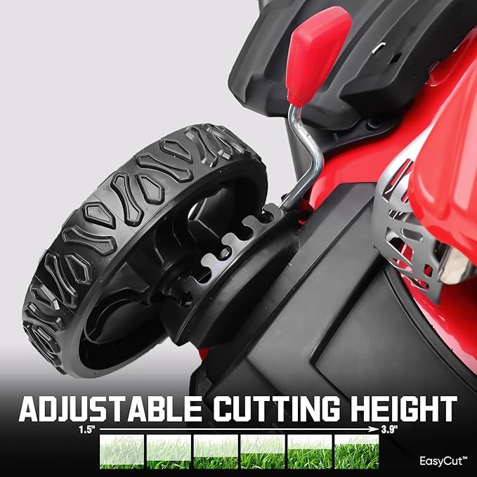 PowerSmart EasyCut 18-Inch Gas Lawn Mower, 144cc 4-Stroke OHV Engine, Push Walk-Behind, 3-in-1 Mulch/Bag/Side Discharge, Steel Deck, 6 Height Adjustment