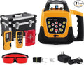 Rotary Laser Level Kit, 360 Degree Automatic Self Leveling Red Beam Horizontal Laser Transit, 500m Working Range for Construction & Building