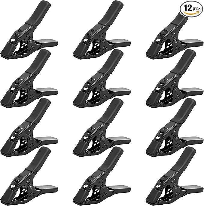 Heavy Duty Metal Spring Clamps: 12-Piece for Woodworking Spring Clamps 6-inch Tarp Clips Spring Clips Metal Clamp Large Heavy Duty Clamps for Pool Cover Backdrop Stand Clamps