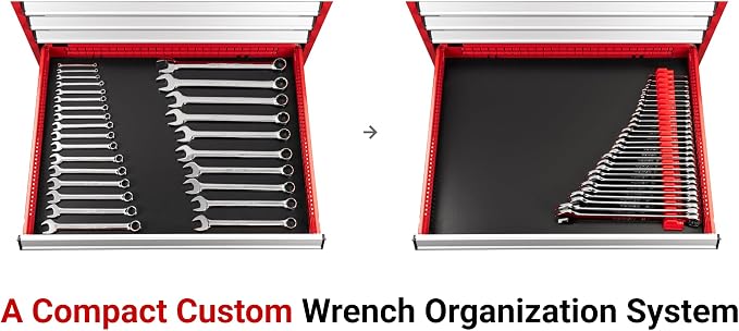 TEKTON Combination Wrench Set, 19-Piece | WCB95103 | (1/4 - 1-1/4 in.), Modular Organizers, Chrome Finish