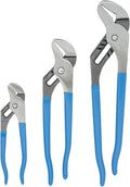 Channellock 3pc Tongue & Groove Pliers Set GS-3 - Laser Heat-Treated Teeth, High Carbon Steel - 6.5", 9.5", 12"