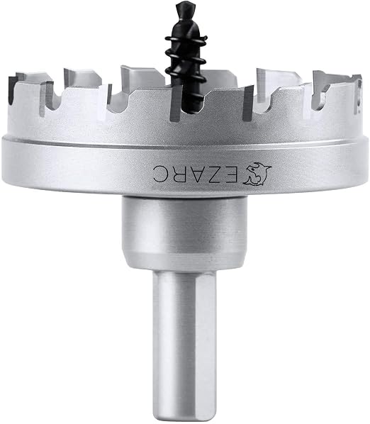 EZARC Carbide Hole Saw Heavy Duty, Hole Cutter for Stainless Steel, Sheet Metal 2-1/16" 52mm