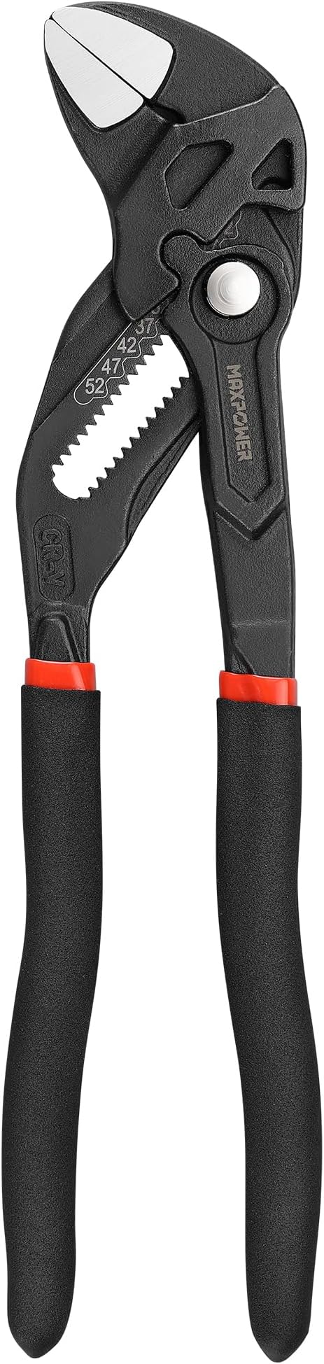 MAXPOWER 10-inch Pliers Wrench, 2-inch Jaw Opening, Smooth Parallel Jaws