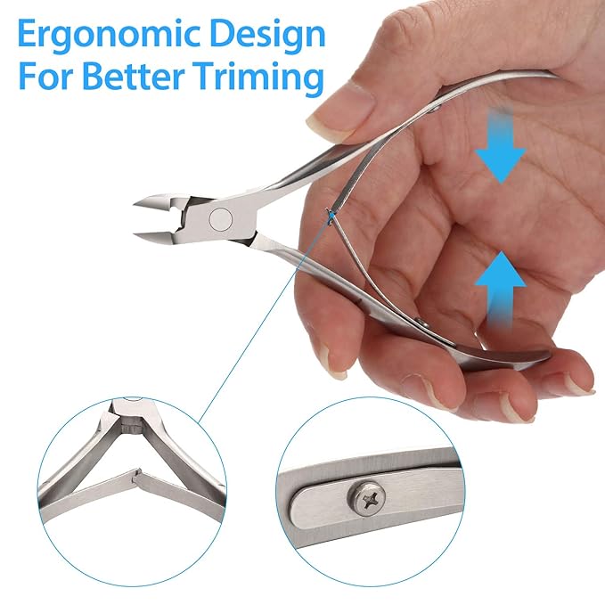Mudder 3 Pack Silver Cuticle Trimmer Nippers Cutter Tool Stainless Steel Nail Cuticle Scissors Remover with Pointed Blade Scissors Pedicure Manicure Tool for Fingernails and Toenails Nails Care