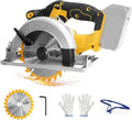 Cordless Circular Saw for Dewalt 20V Battery, Brushless Saws 6-1/2" Blade, 0-45° Cutting Bevel, Cutting Depth 2.24''(90°), 1.61''(45°), Power Wood Saw for Plastic, Wood(Only tools)