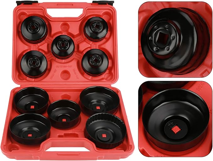 Mingzhe Oil Filter Wrench Set Professional 11pcs Repair Tool Kit for Auto Mechanics Carbon Steel Black