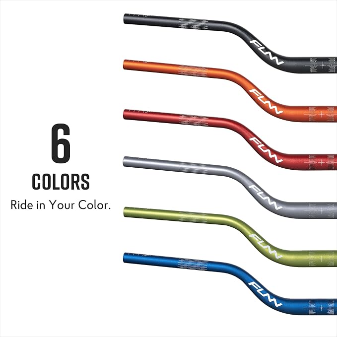 Funn Upturn High-Rise Mountain Bike Handlebar with Bar Clamp 35mm and Width 800mm, Durable and Lightweight Alloy Riser Handlebar for MTB and BMX Bike, Rise 75mm MTB Handlebar (Red)