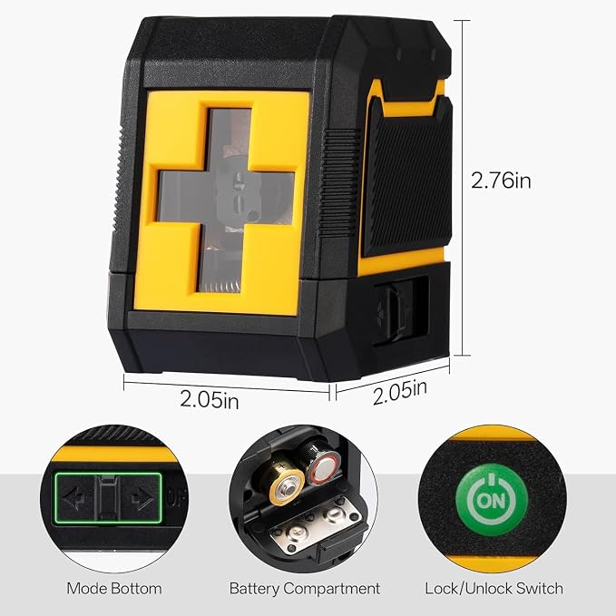 Self Leveling Green Laser Level, 100ft Cross Line Tool with Rotary Function, Class I| Laser <1mW (635nm), 3 Brightness Modes, Magnetic Bracket, IP54 Dust & Water Resistant